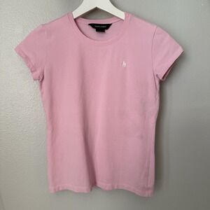 Ralph Lauren Kids Girls Pink Crew Neck Short Sleeve‎ Large 12-14 Tee Tshirt Top